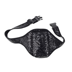 Black Sequin Aeromic Pouch Belt