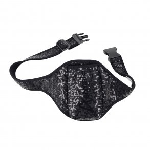 Black Sequin Aeromic Pouch Belt