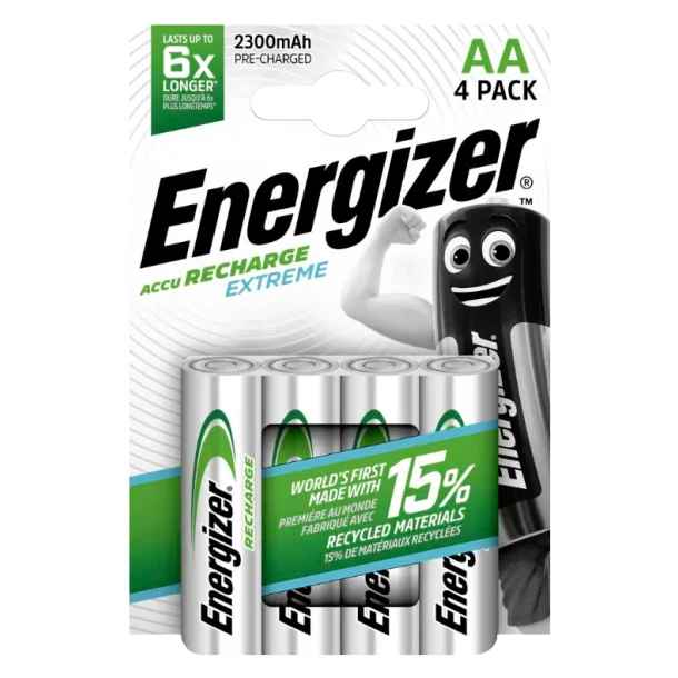 4x Energizer AA Ni-MH 2300mAh Extreme Rechargeable Batteries