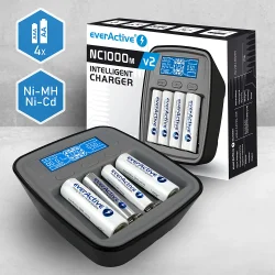 everActive professional USB-C Ni-MH battery charger NC-1000M v2 m/PWR Adapter