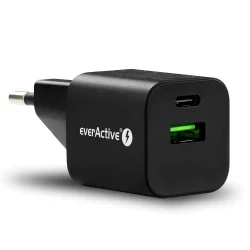 everActive GaN SC-390QB charger with USB QC3.0 and USB-C PD PPS 30W socket