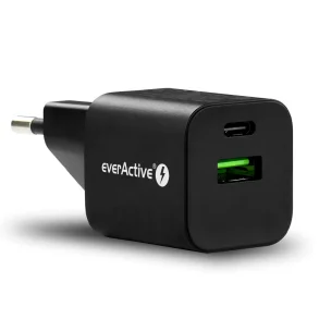 everActive GaN SC-390QB charger with USB QC3.0 and USB-C PD PPS 30W socket